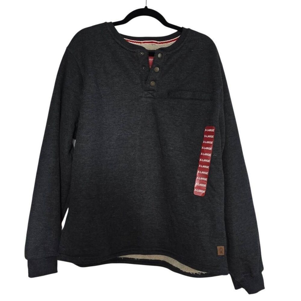 Coleman Men's Size XL Gray Sherpa Lined Pull Over Sweatshirt